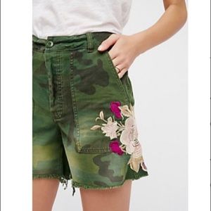 Free people camo embroidered short